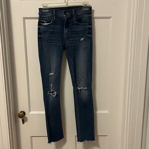 Mother Denim Mid Rise Dazzler Ankle Fray